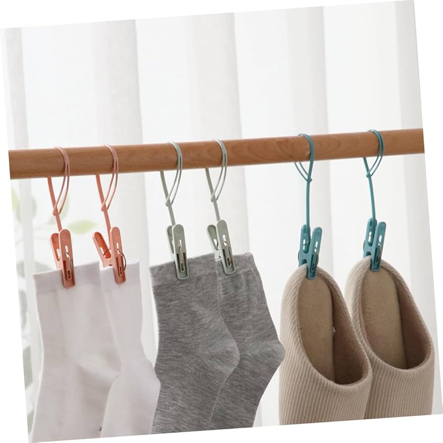 Amazon.co.jp : Cabilock 12個防風設計 ロープ付き衣類クリップ